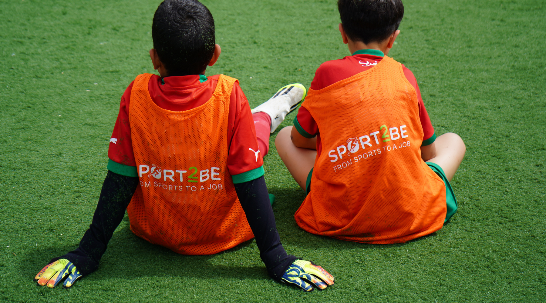 Young people taking a break during a tournament organised by Sport2Be